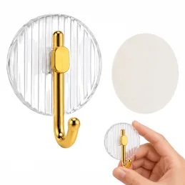 Samolepicí věšák GLAMOUR ROUND / Zlatá broušená