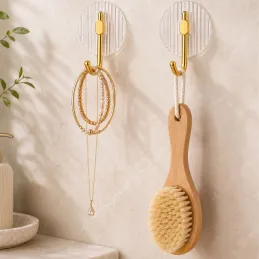 Samolepicí věšák GLAMOUR ROUND / Zlatá broušená