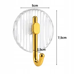 Samolepicí věšák GLAMOUR ROUND / Zlatá broušená