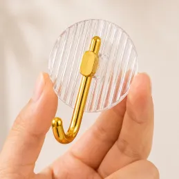 Samolepicí věšák GLAMOUR ROUND / Zlatá broušená