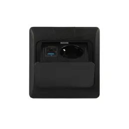 Výklopná zásuvka do podlahy FLOOR LUX SCHUKO 1x230V + USB A-C / Černá