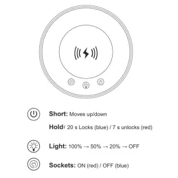 Automatická výsuvná zásuvka AMBIENTE SCHUKO 3x230V + USB A-C s osvětlením a nabíjením / Černé sklo