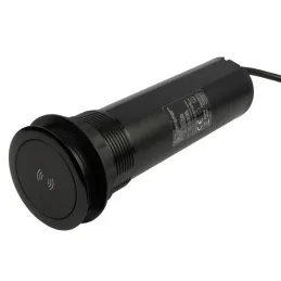 Výsuvná zásuvka AVION SCHUKO 2x230V + USB A-C a indukčním nabíjením / Černá matná
