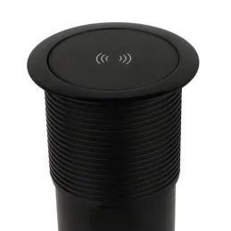 Výsuvná zásuvka AVION SCHUKO 2x230V + USB A-C a indukčním nabíjením / Černá matná