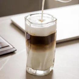Borosilikátový pohár na kávu WAVE 275 ml / Transparentní