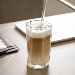 Borosilikátový pohár na kávu WAVE 275 ml / Transparentní