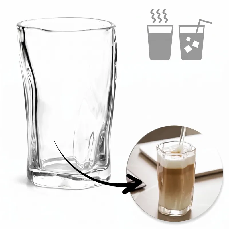 Borosilikátový pohár na kávu WAVE 275 ml / Transparentní