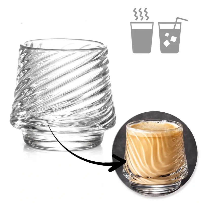 Borosilikátový pohár na kávu GROOVE 150 ml / Transparentní