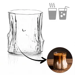 Borosilikátový pohár na kávu WOOD 300 ml / Transparentní