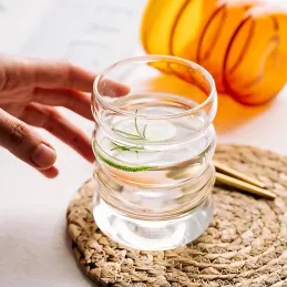 Borosilikátový pohár na kávu BUBLLE 350 ml / Transparentní