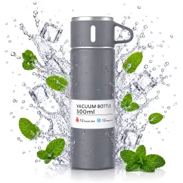 Nerezová termoska s pohárem THERMIO 500 ml / Šedá