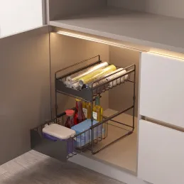 Výsuvný koš do kuchyně nebo koupelny ZORA 300 mm / Antracit