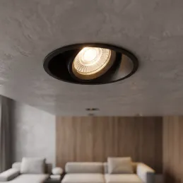 Designové bodové svítidlo s naklápěním ADAMO ROUND / Černá matná