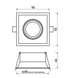 Designové bodové světlo s naklápěním ADAMO SQUARE / Černá matná