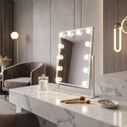 Kosmetické zrcátko s LED osvětlením MELANIA MINI / Bílá