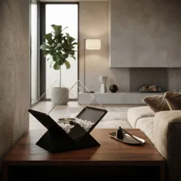 Designový biokrb se stojanem PARADISE / Černá matná