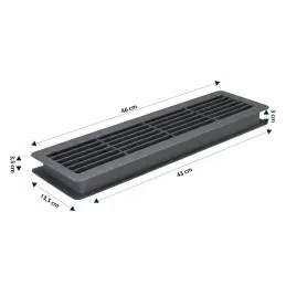 Oboustranná ventilační mřížka do dveří 430 x 115 mm / Grafit
