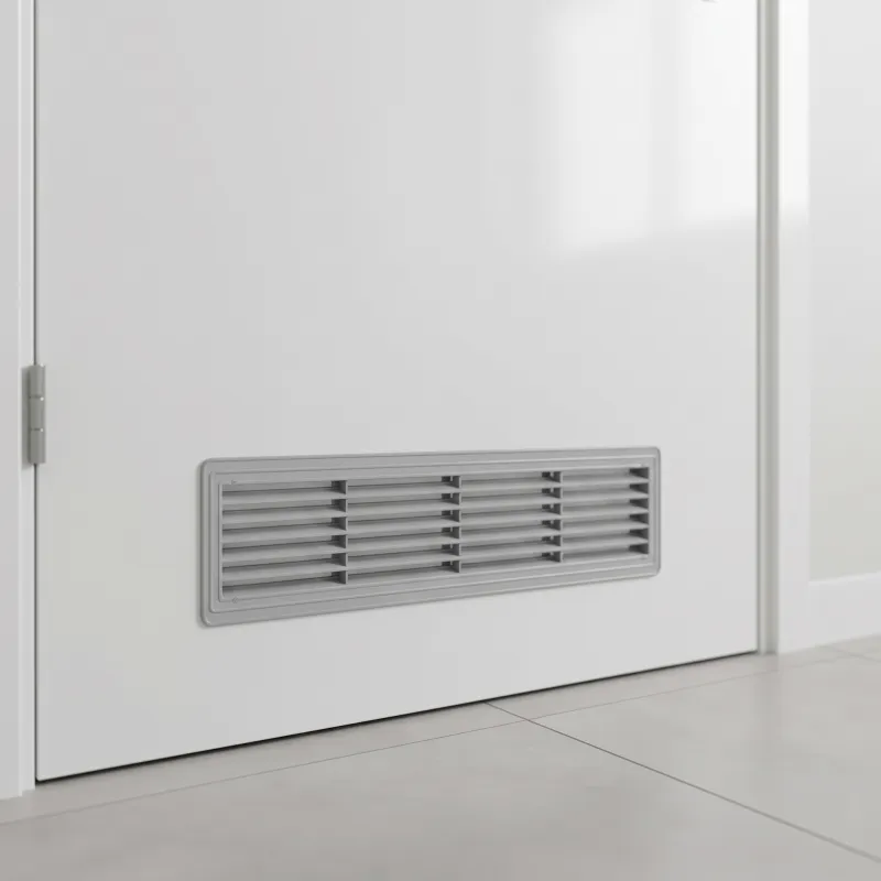 Oboustranná ventilační mřížka do dveří 430 x 115 mm / Šedá