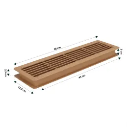 Oboustranná ventilační mřížka do dveří 430 x 115 mm / Dub