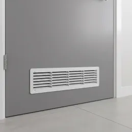 Oboustranná ventilační mřížka do dveří 430 x 115 mm / Bílá matná