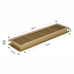 Oboustranná ventilační mřížka do dveří 430 x 115 mm / Zlatá patina
