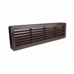 Oboustranná ventilační mřížka do dveří 430 x 115 mm / Tmavě hnědá
