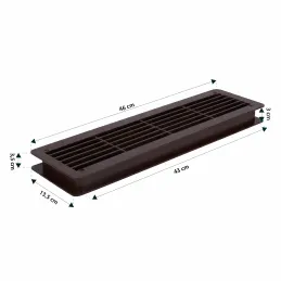 Oboustranná ventilační mřížka do dveří 430 x 115 mm / Tmavě hnědá