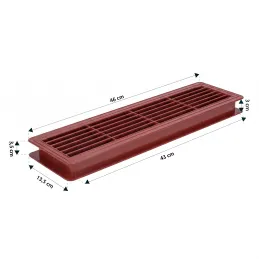 Oboustranná ventilační mřížka do dveří 430 x 115 mm / Calvados