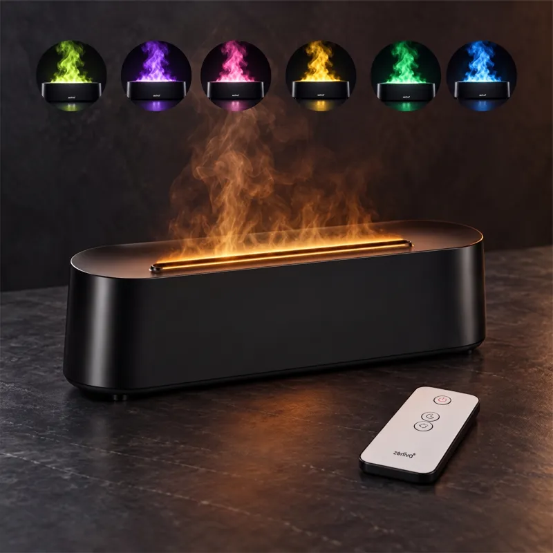 LED aroma difuzér s efektem ohně GALO / Černý
