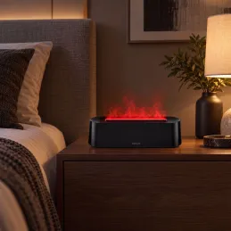 LED aroma difuzér s efektem ohně GALO / Černý