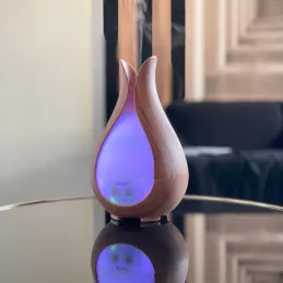 LED ultrazvukový zvlhčovač vzduchu s dálkovým ovládáním DROP / Přírodní dřevo