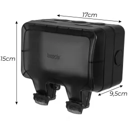 Venkovní elektrická zásuvka GARDENIA SCHUKO 2x230V / Černá matná