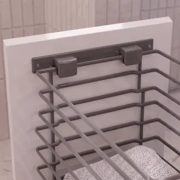 Výsuvný koš na prádlo s tlumením a uchycením na dvířka ALO / Antracit