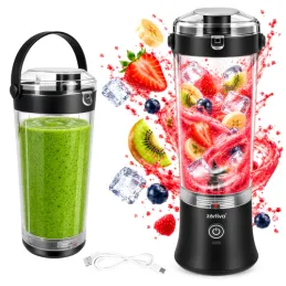 USB elektrický mixér ARIANO na smoothie a koktejly 600 ml / Černý