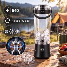 USB elektrický mixér ARIANO na smoothie a koktejly 600 ml / Černý