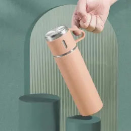 Designová termoska se 3 šálky 400 ml / Růžová