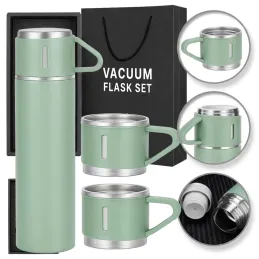 Designová termoska se 3 šálky 400 ml / Zelená