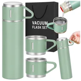 Designová termoska se 3 šálky 400 ml / Zelená