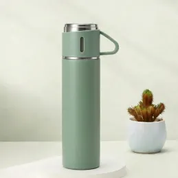 Designová termoska se 3 šálky 400 ml / Zelená