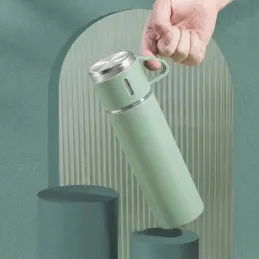 Designová termoska se 3 šálky 400 ml / Zelená