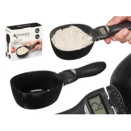 Kuchyňská naběračka s LCD displejem a váhou XXL / Černá matná