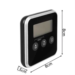 LCD teploměr na potraviny se sondou a magnetem / Černý