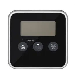 LCD teploměr na potraviny se sondou a magnetem / Černý