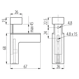 Držák police QUADRO / Lesklý chrom