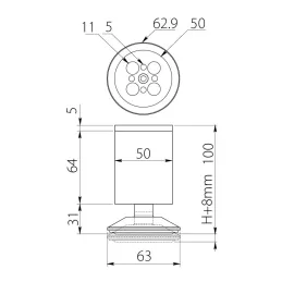 Nábytková nožička LASA / Chrom lesklý