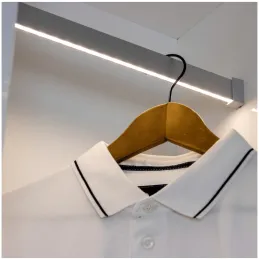 SLIM věšáková tyč na LED pásek s krytkou / Hliník